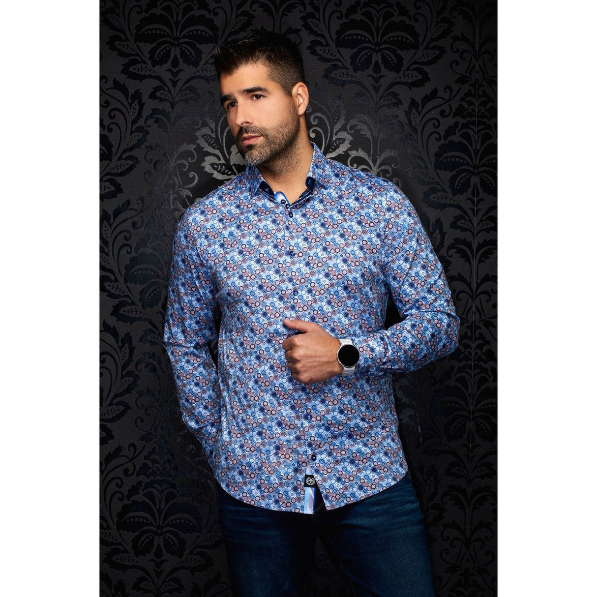 CLOUDSPIN AOP BLACK SHIRT