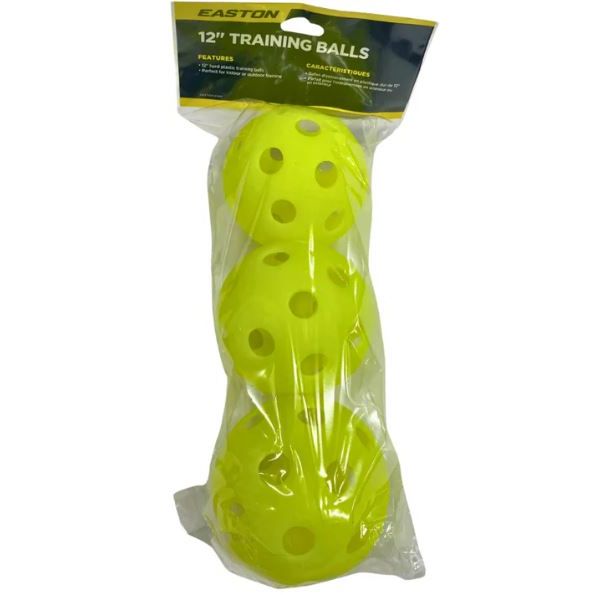 EASTON 12" PLASTIC TRAINING BALLS (12 PACK NEON)