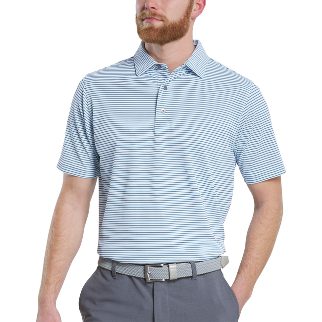 FOOTJOY HICKORY STRIPE PIQUE POLO SHIRT