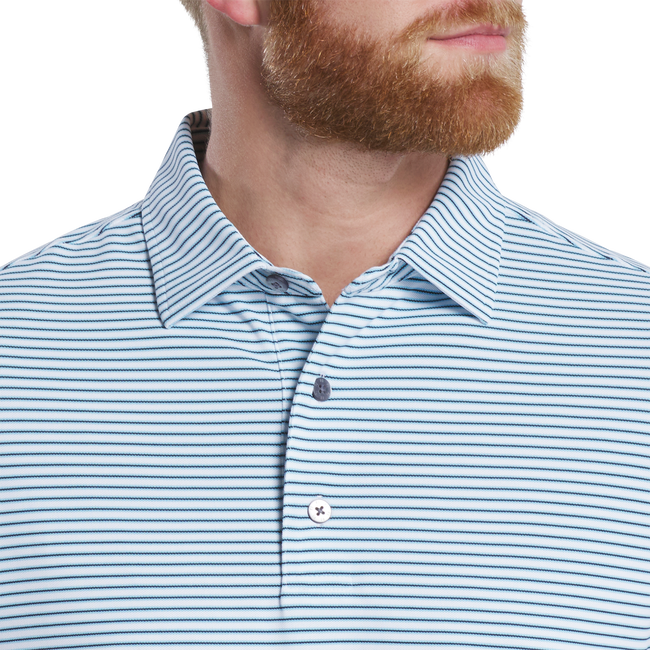 FOOTJOY HICKORY STRIPE PIQUE POLO SHIRT