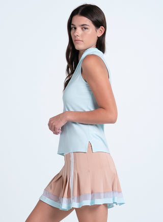 POLO LUCKY IN LOVE SANS MANCHES PLEATED PLACKET