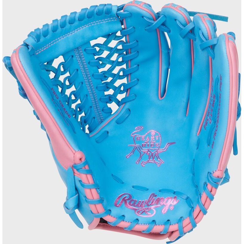 RAWLINGS HEART OF THE HIDE 12.75'' OUTFIELD GLOVE BLUE/PINK