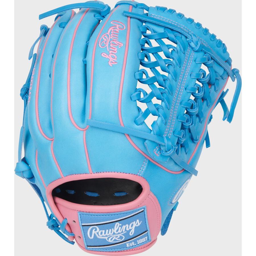 RAWLINGS HEART OF THE HIDE 12.75'' OUTFIELD GLOVE BLUE/PINK