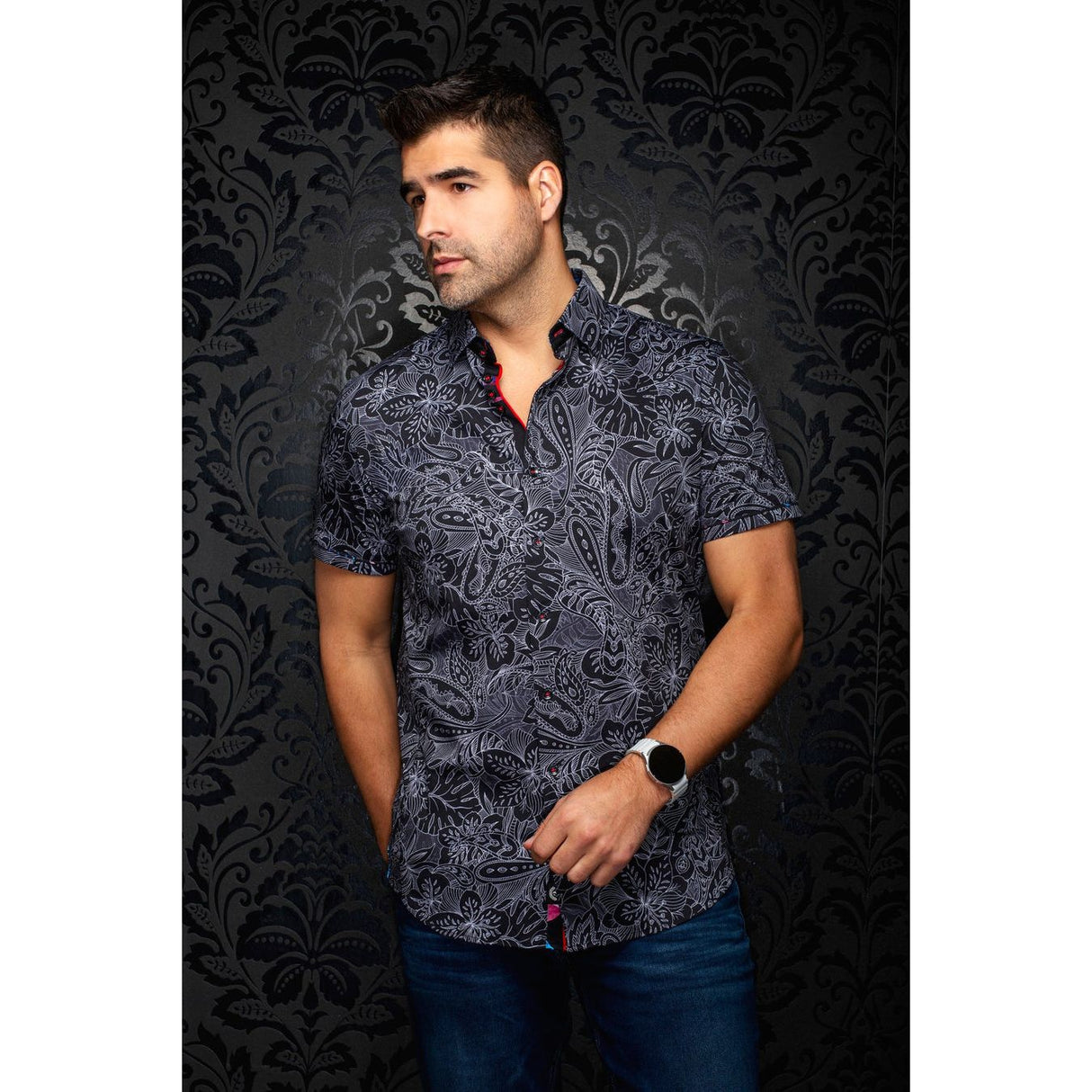 ROSSA BLACK SHORT SLEEVE SHIRT