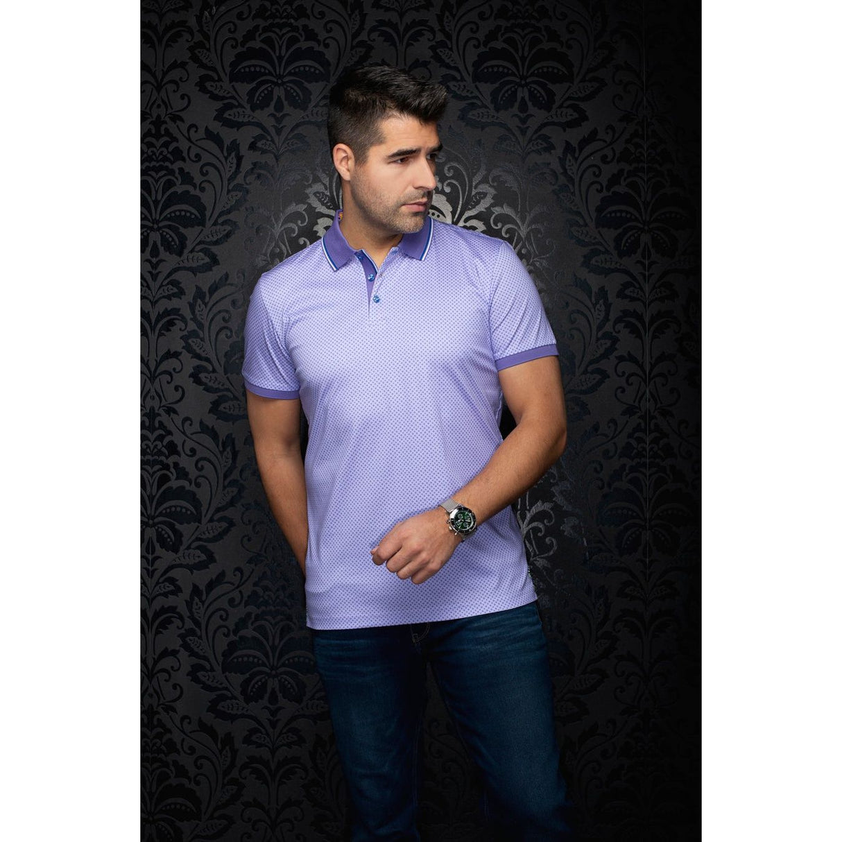 POLO AU NOIR SEACLIFF AOP