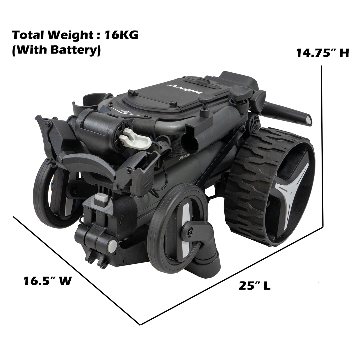 AXGLO E5 ELECTRIC TROLLEY 2026 FOLLOW ME + REMOTE GREY