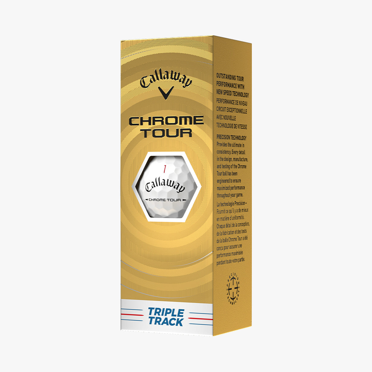BALLE CALLAWAY CHROME TOUR 26 WHITE TRIPLE TRACK