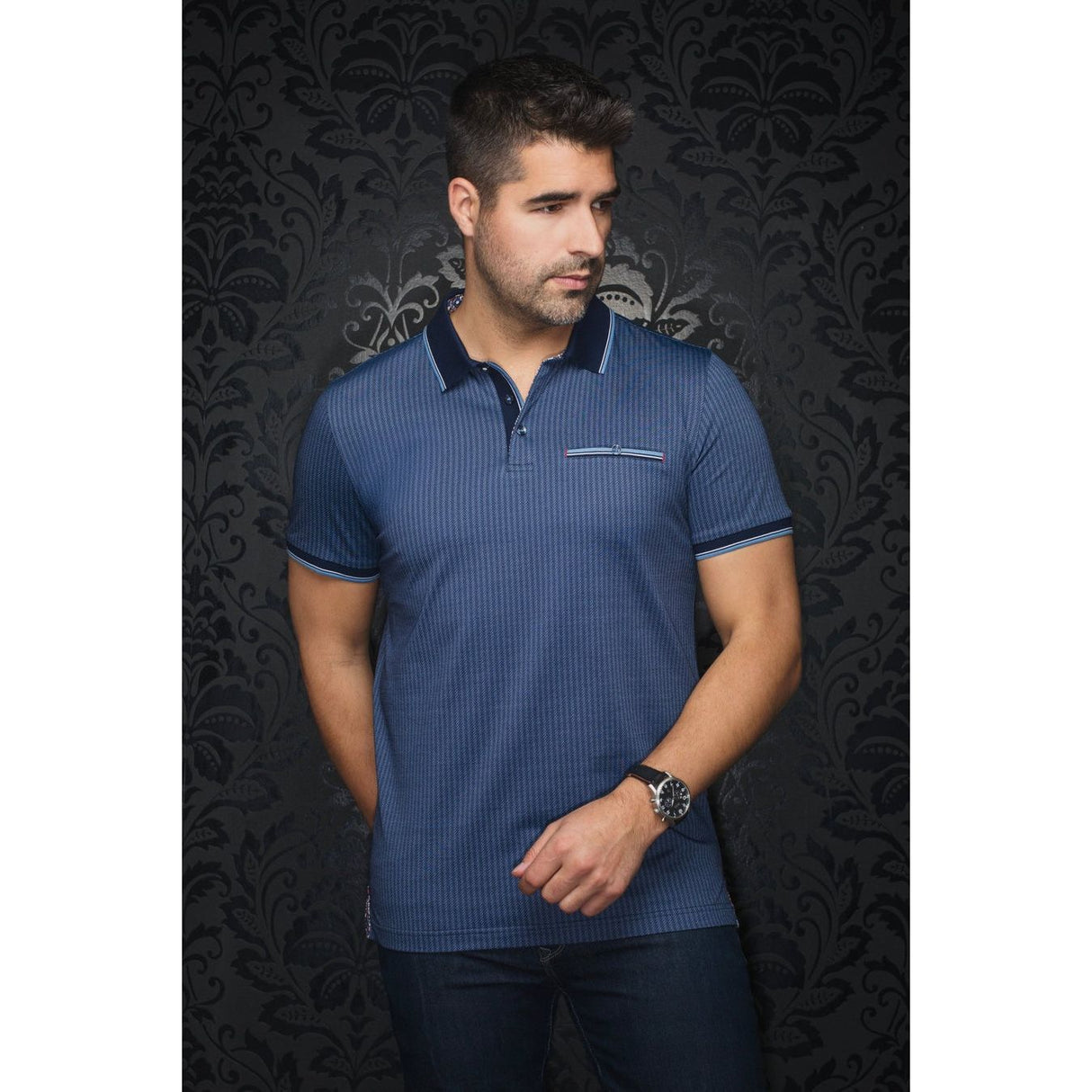 POLO AU NOIR MAYBERRY Polo Homme Léger Coton Mercerisé Extensible 4D