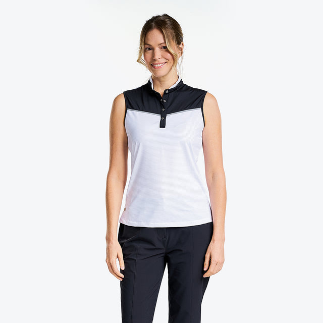 Nivo Polo Sans Manches Unice Mock Col Montant Performance Jacquard