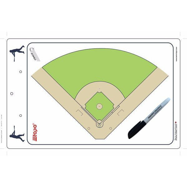 EliteCoach Tableau D'Entraînement Baseball Avec Marqueur Inclus Format 16x10 Cm