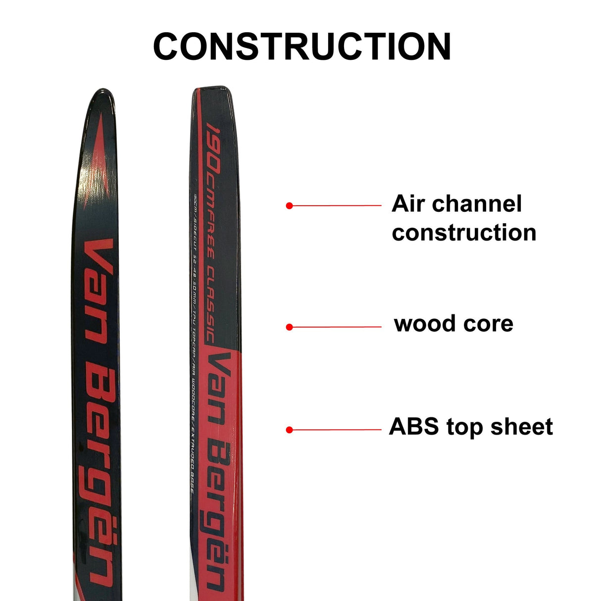 Van Bergen Ski De Fond Avec Peau Sans Fartage Fixations Rottafella NNN