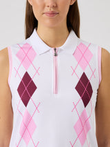 POLO DAILY ARGYLE SANS MANCHES FEMME