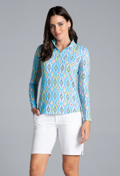 IBKUL ROMINA LONG SLEEVE MOCK ZIP SWEATER