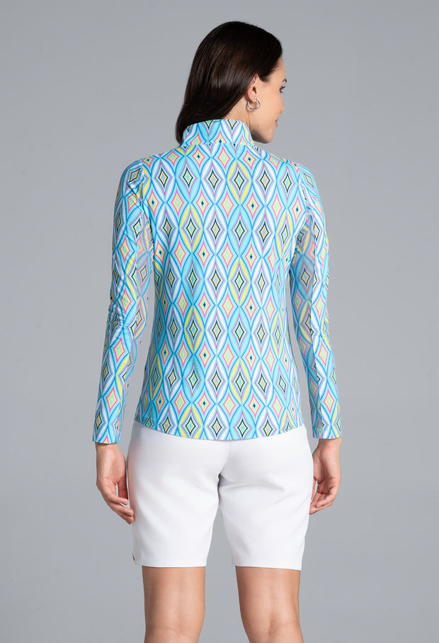 IBKUL ROMINA LONG SLEEVE MOCK ZIP SWEATER