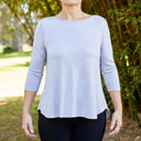 SWING V NECK 3/4 BAMBOO SWEATER
