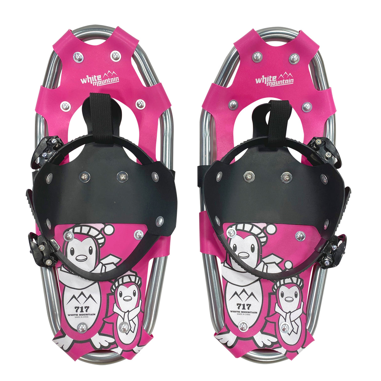 White Mountain Raquette À Neige 717 Pingouin Blanc Tubulure Aluminium 6061 Thermoplastique Pour 50 Lb Et Moins