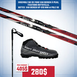 Ensemble de ski de fond Van Bergen – Ski à Peau avec Fixations Rottefella, Bottes VB KP-010 et Bâtons VB