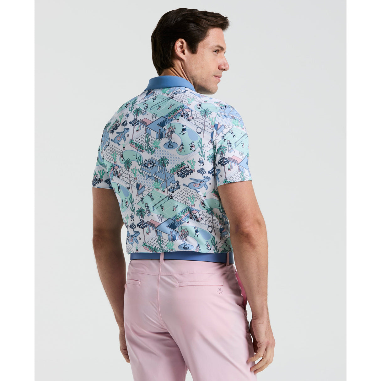 Original Penguin Polo Golf Imprimé Palm Springs All-Over Pour Parcours