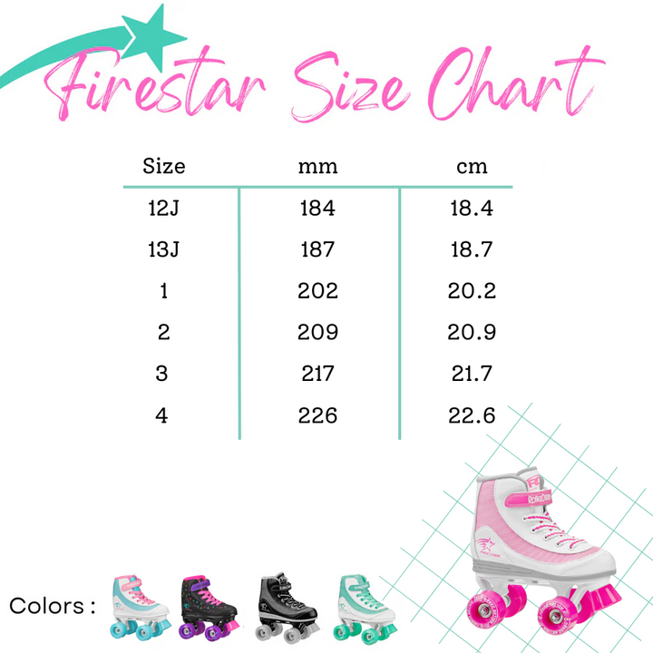 ROLLER DERBY FIRESTAR GIRL 4-WHEEL SKATES