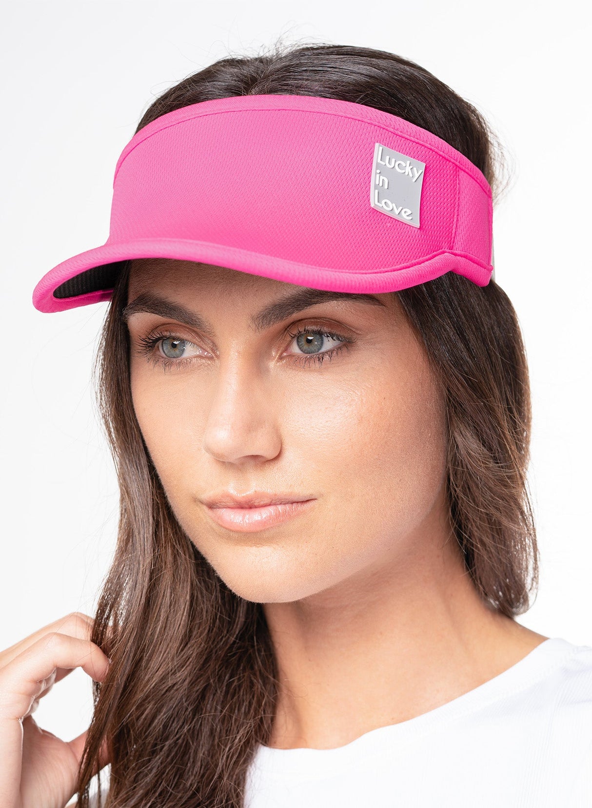 LUCKY IN LOVE LOGO STRETCH VISOR