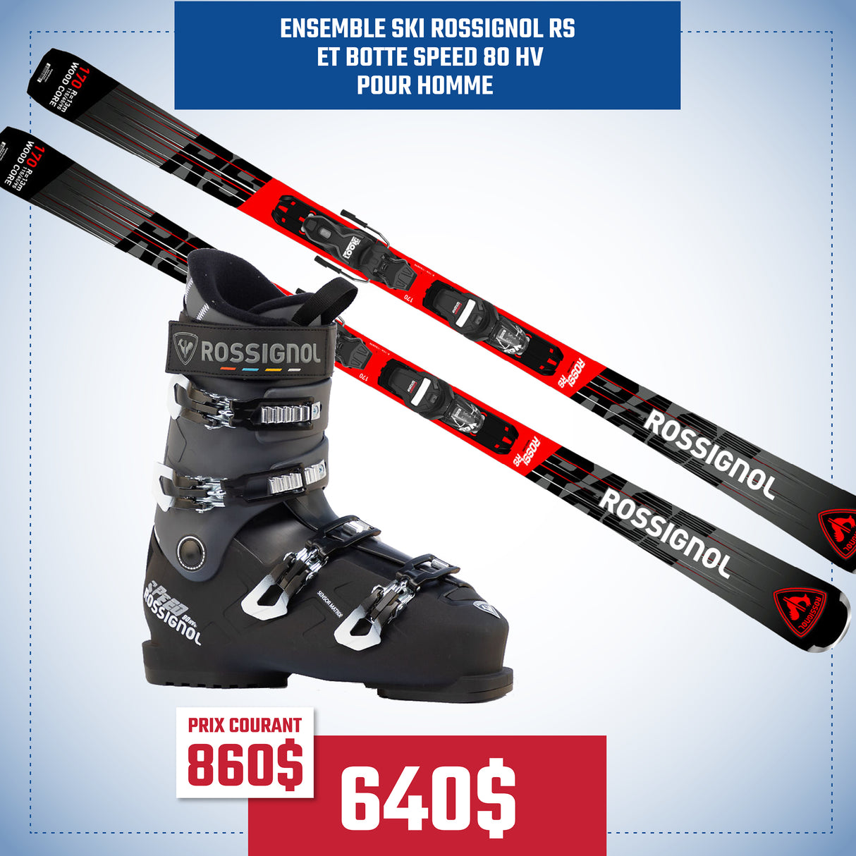 Rossignol RS Combo + Speed ​​80 HV Boots for Men