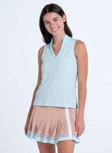 POLO LUCKY IN LOVE SANS MANCHES PLEATED PLACKET