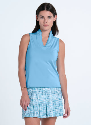 POLO LUCKY IN LOVE SANS MANCHES PLEATED PLACKET