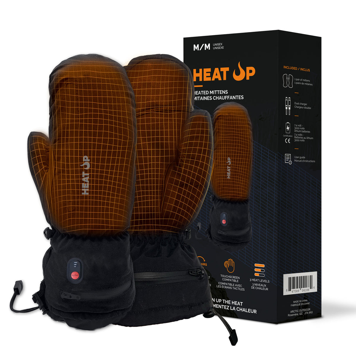Mitaines chauffantes Heat Up 7.4V 3000 mAh Unisexe