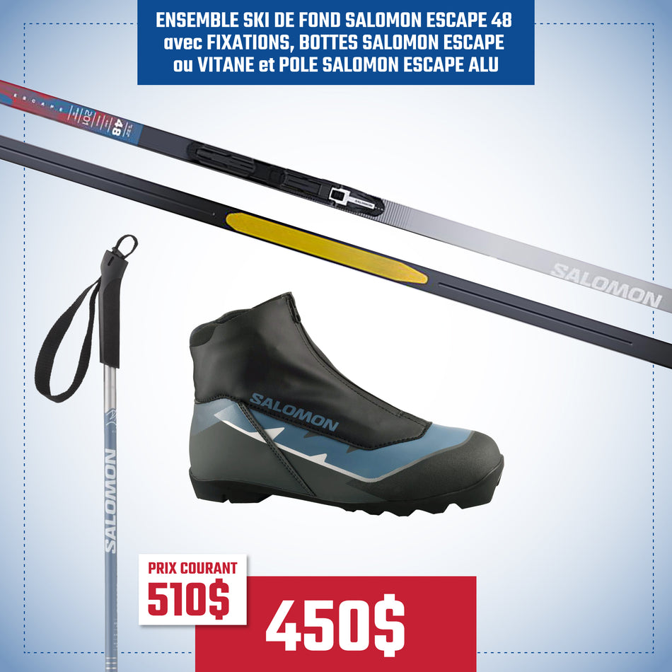 ENSEMBLE SKI DE FOND COMPLET SALOMON ESCAPE 48 SKIN