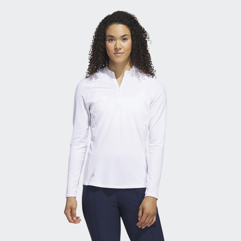 Adidas Chandail Golf Zip Femme Extensible Jersey Confort Premium