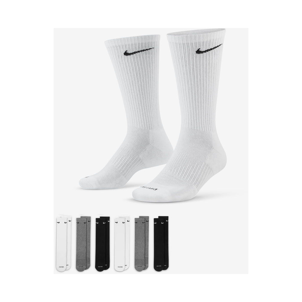 NIKE EVERYDAY PLUS CUSHIONED ADULT CREW SOCKS 6-PACK