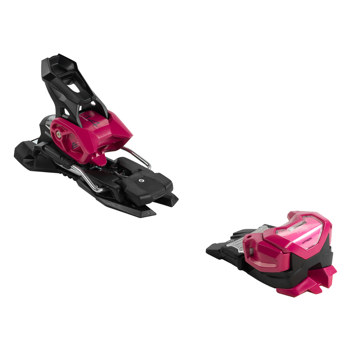 Fixation Elan Attack 14 Sans Freins Rose Et Noir Pour Ski Alpin
