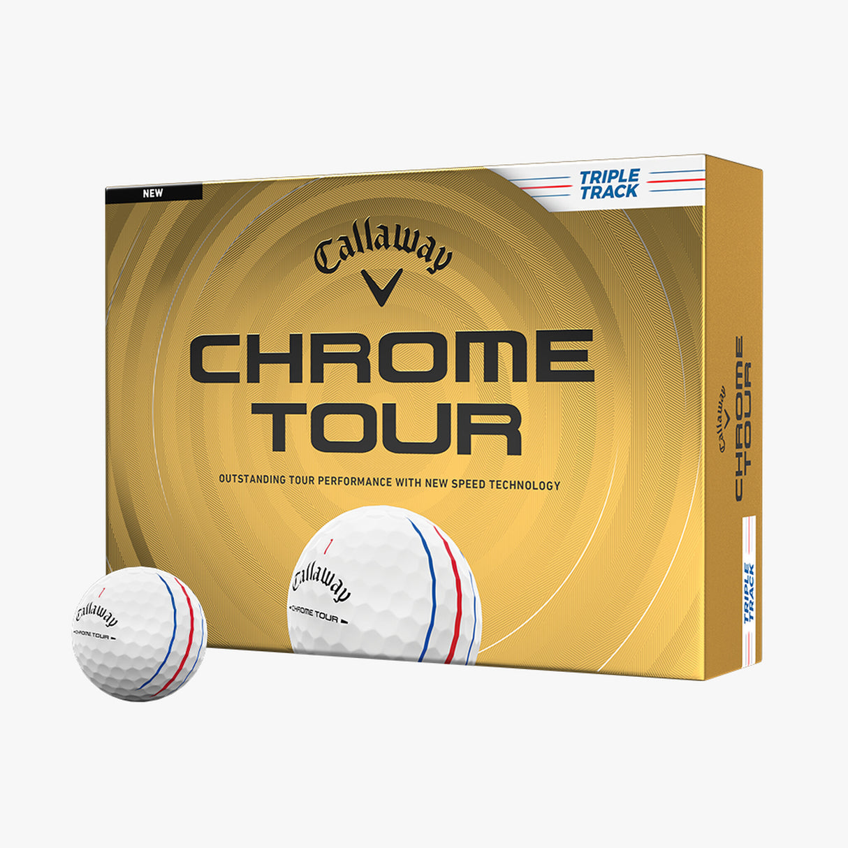 BALLE CALLAWAY CHROME TOUR 26 WHITE TRIPLE TRACK