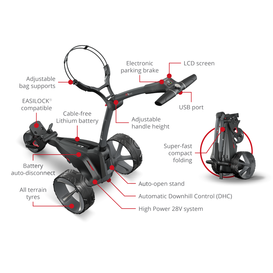 CHARIOT ÉLÉTRIQUE MOTOCADDY M1 DHC