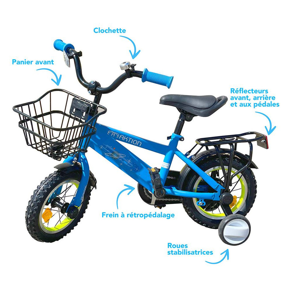 VELO ENFANT AKTION 12'' BLEU