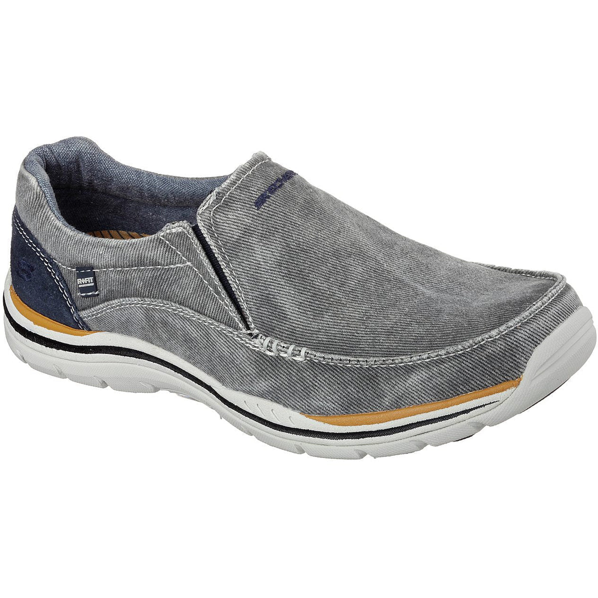 Skechers Expected Avillo Men's Shoes Washed Canvas And Distressed Suede Comfortable Durable
