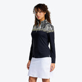 Losana Polo Manches Longues Col Montant Mock Pour Femme Confort