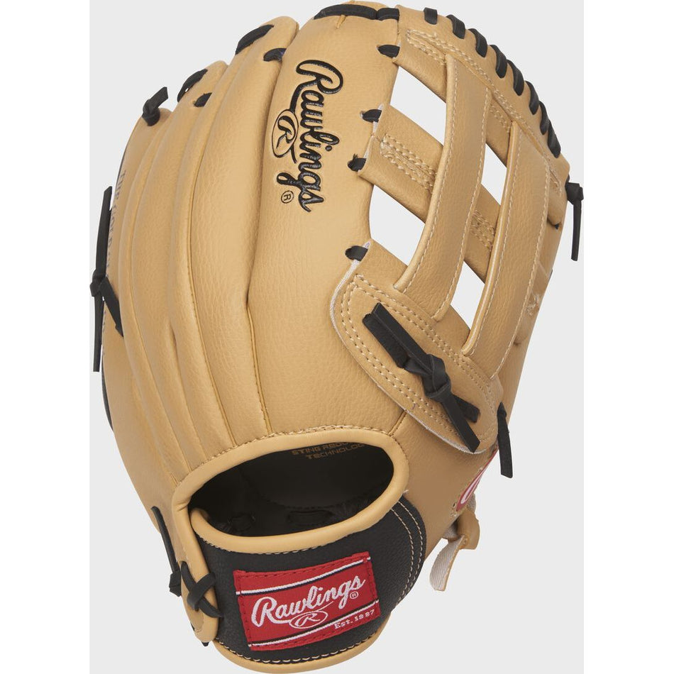 RAWLINGS "PLAYERS" SERIES BASEBALL GLOVE YOUTH 11 1/2" BLACK/CAMEL RHT