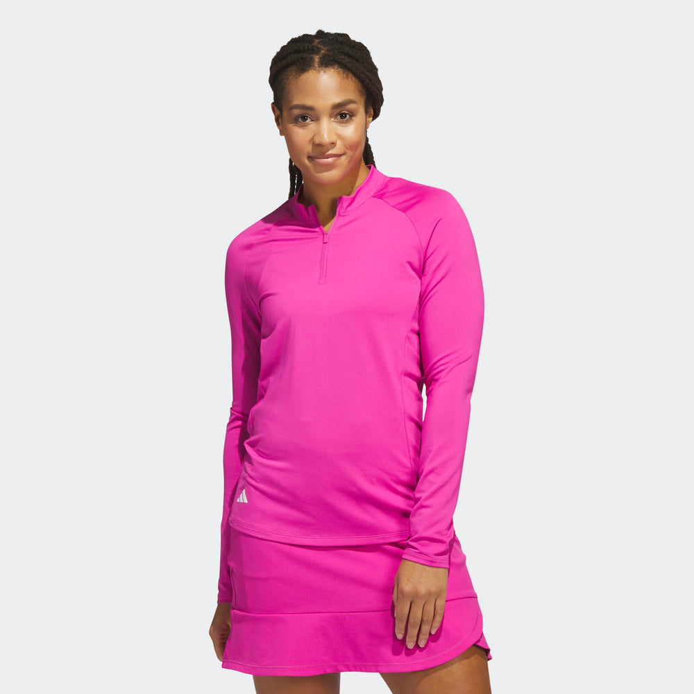 Adidas Solid Long Sleeve Polo For Golf Recycled And Soft