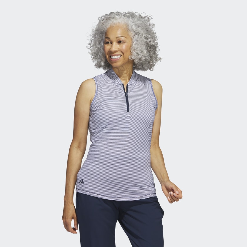 Adidas Polo Ottoman Sans Manches Extensible Recyclé Pour Golf